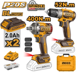 INGCO Aku set (bušilica 52nM + odvijač 400nM) SUPER CKLI20271E