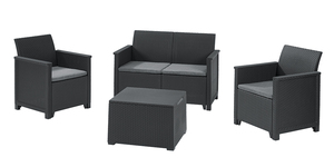 Keter Baštenski set Elodie 2 seater sa box stolom, grafit CU 253948