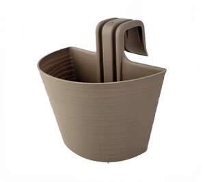 DONNA WOODY saksija za balkon L 30cm moka