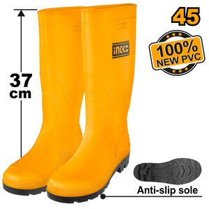 INGCO Gumene čizme žute br. 45 SSH092L