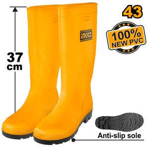INGCO Gumene čizme žute br. 43 SSH092L