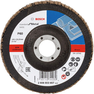 Bosch Flap disk izvijeni X431 Standard for Metal 125x22.23mm. granulacija 60 2608603657