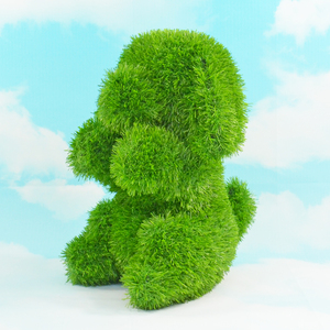 AniPlants figura od veštačke trave Pas sedi baštenska dekoracija 50cm