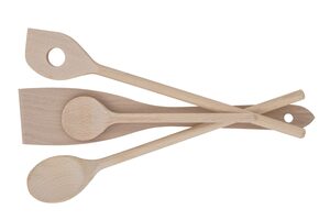 Domy Set 4/1 2 x Drvena varjača, ovalna 1 x Drvena varjača, sa rupom 1 x Drvena lopatica DO 95313