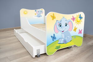 Dečiji krevet 160x80 cm HAPPY KITTY+fioka LITTLE ELEPHANT 7450