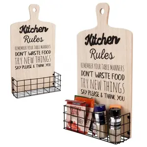 Vilde -  530814 - Kuhinjska polica u obliku daske sa korpom za odlaganje