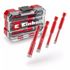 Einhell XS-CASE 4 kom set dijamantskih burgija za keramiku E6.3-1/4"