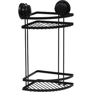 Tendance dvostruka ugaona zidna polica  2 vakuuma 20x20x39xm hrom crna