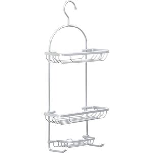 Tendance dvostruka viseca polica velika sa kukicom 28x12,5x65 cm aluminijum hrom