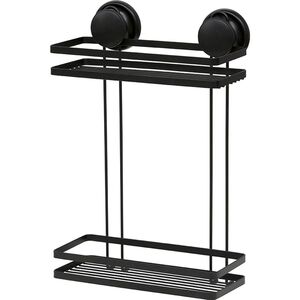 Tendance dvostruka zidna polica  2 vakuuma 12x25x39cm hrom crna