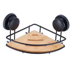 Tendance vakum ugaona polica 20x20x12,5cm bambus/metal