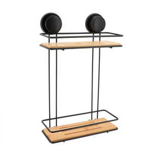 Tendance dvostruka vakum polica 25x12x38cm bambus/metal