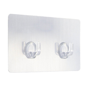 Tendance kukica dvostruka samolepljiva 8 x 2 x 14,5 ps/pvc srebrna