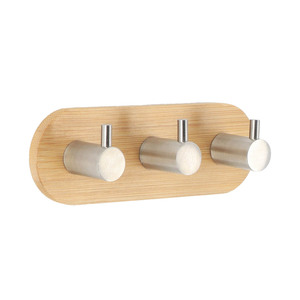 Tendance čiviluk sa 3 kukice 3m  3,5x13,5x3,5 bambus/metal hrom