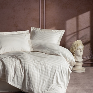 Dekordom Posteljina cb elegant stripe saten - ekru
