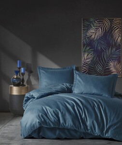 Posteljina cb elegant stripe saten - mavi