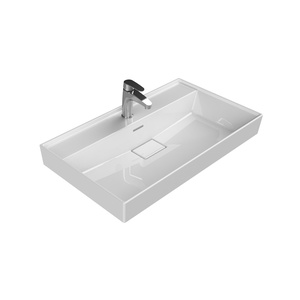 Turkuaz CeraStyle Sharp White umivaonik (lavabo) 80x47,8x10 konzolni sa rupom za bateriju i prelivom sa keramičkim odvodom 37300U