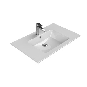 Turkuaz CeraStyle Ibiza White umivaonik (lavabo) 81x51x1,5 konzolni sa rupom za bateriju, prelivom i zaravnjenjem levo i desno 50300U