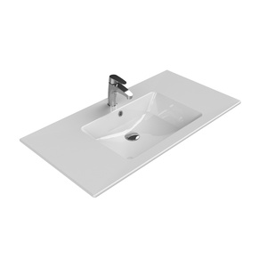 Turkuaz CeraStyle Ibiza White umivaonik (lavabo) 101x51x1,5 konzolni sa rupom za bateriju, prelivom i zaravnjenjem levo i desno 50500U