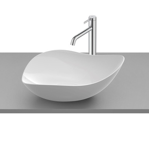 Roca A327A13000 Ruy Ohtake White FineceramicÂ® umivaonik (lavabo) 55x38x18 nadgradni ovalni asimetrični sa poklopcem za odliv