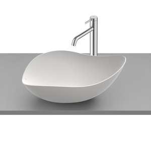 Roca A327A13620 Ruy Ohtake Matt White FineceramicÂ® umivaonik (lavabo) 55x38x18 nadgradni ovalni asimetrični sa poklopcem za odliv