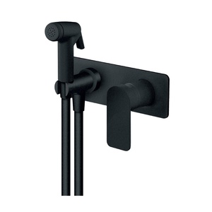 Rosan 239501B S2 Black Matt Black mešač uzidni sa integrisanim priključkom i držačem za tuš i higijenskim tuš setom (bidetom)