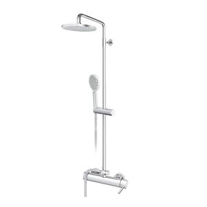 Rosan JZ37251 Zerro 220 Chrome tuš sistem usponski sa baterijom, ručnim tuš setom i okruglim nadglavnim tušem