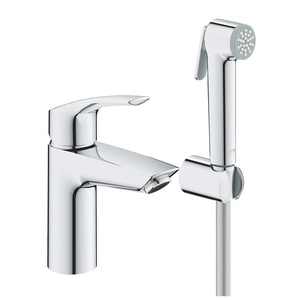 Grohe 23124003 Eurosmart Chrome baterija (slavina) za umivaonik sa higijenskim tuš setom i odlivnim ventilom sifona push-open 92mm