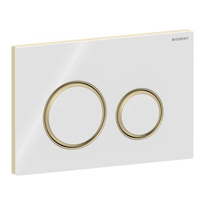 Geberit 115.652.SI.1 Sigma50 White / Brass taster za ugradne vodokotliće dvokoličinski okrugli