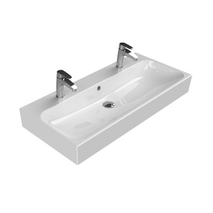 Turkuaz CeraStyle Pinto White umivaonik (lavabo) 101x46,5x13 konzolni i nadgradni sa 2 rupe za bateriju i prelivom 80500U