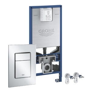 Grohe 39603000 Rapid SLX ugradni vodokotlić sa setom za kačenje, aktivacionim tasterom Chrome četvrtastim, strujnom utičnicom i priključkom za tuš