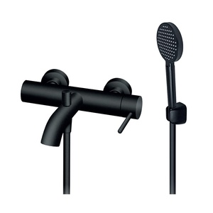 Rosan JD33101 Dark Matt Black baterija (slavina) za tuš sa izlivom i ručnim tuš setom - gratis