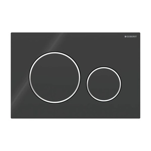 Geberit 115.882.KM.1 Sigma20 Black / Gloss Chrome taster za ugradne vodokotliće dvokoličinski okrugli