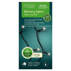 LED novogodišnje lampice baterija 8 funkcija topla bela L172,5cm Lumineo 497101