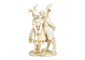 Dekordom Uskršnja dekoracija rabbits poly white 16cm 10035397