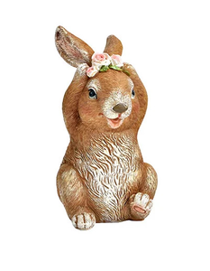 Dekordom Uskršnja dekoracija bunny with wreath 13cm 10035517