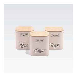 MAESTRO MR1775-3S IVORY METALNE KUTIJE 3 KAFA ŠEĆER ČAJ BOJE SLONOVAČE