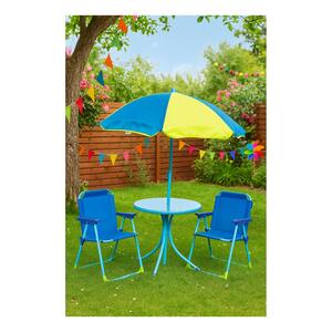 Dečija vrtna garnitura žuto-plava, 4-delna