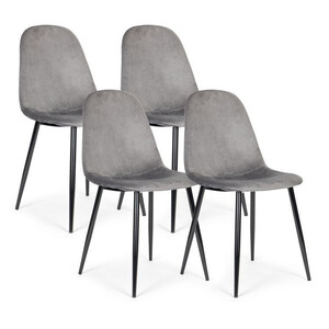 ModernHome Trpezarijske stolice set 4 kom Velvet siva J933 GRAY