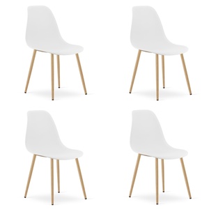 OSKAR Stolice WAT bele, nogare imitacija drveta, set od 4 komada 4053_4-WAT