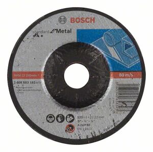 BOSCH Standard za metal, brusna ploča, savijena A 24 P BF, 125 mm, 22,23 mm, 6,0 mm 2608603182
