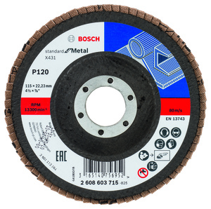 BOSCH lamelni brusni diskovi X431 Standard for Metal, ravna verzija 2608603715