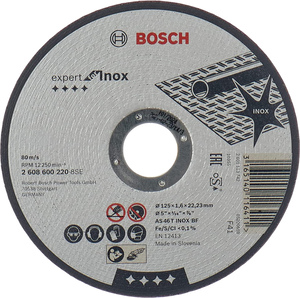 BOSCH Rezne ploče Expert for Inox s ravnim središtem prečnika 22,23 mm, za male ugaone brusilice 2608600220