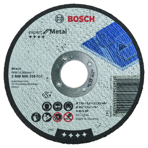 BOSCH Rezne ploče Expert for Metal s ravnom sredinom prečnika 22,23 mm, za male ugaone brusilice 2608600318