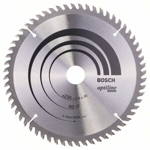 BOSCH List kružne testere Optiline Wood 235x2,8 / 1,8x30 / 25 mm, Z=60, ATB 2608641192
