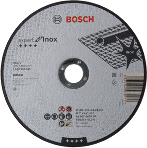 BOSCH Rezne ploče Expert for Inox s ravnim središtem prečnika 22,23 mm, za velike ugaone brusilice 2608600095