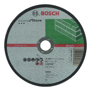 BOSCH Rezne ploče Standard for Stone s ravnim središtem prečnika 22,23 mm, za velike ugaone brusilice 2608603179