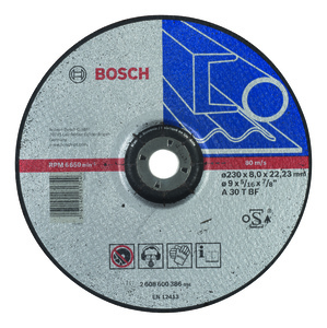 BOSCH Brusne ploče Expert for Metal s udubljenim središtem prečnika 22,23 mm, za velike ugaone brusilice 2608600386