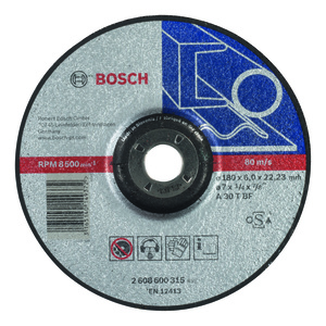 BOSCH Brusne ploče Expert for Metal s udubljenim središtem prečnika 22,23 mm, za velike ugaone brusilice 2608600315