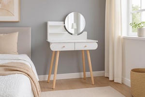 CHOMIK Sto za šminkanje sa ogledalom, bela PHO7872